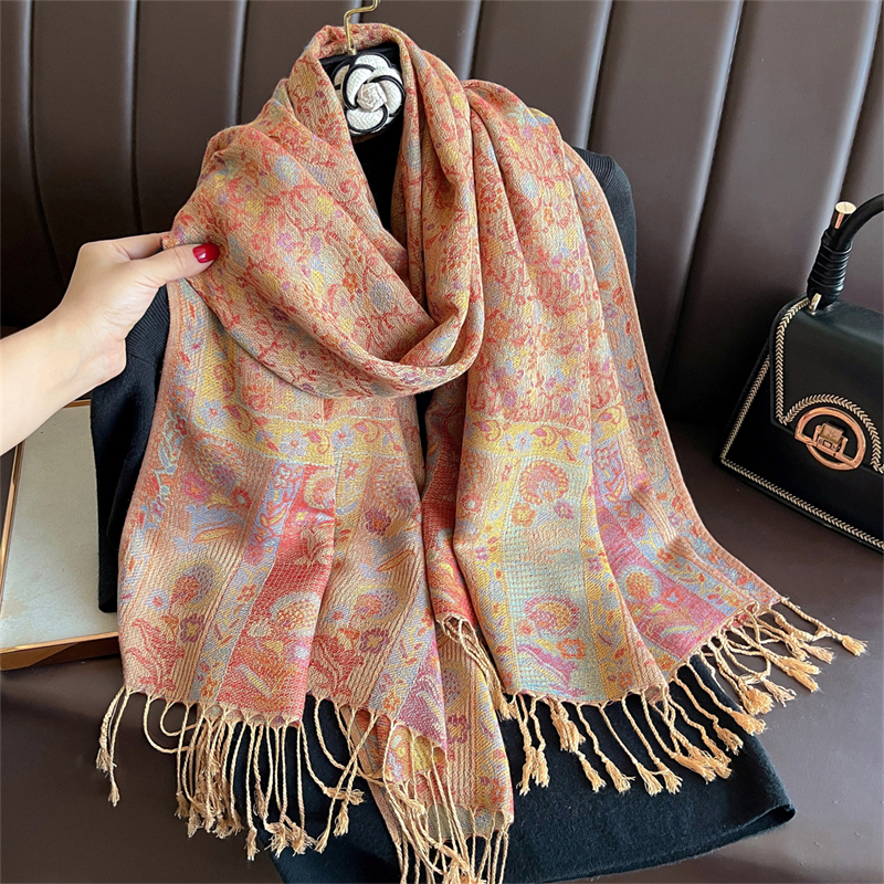 Embroidery Pashmina - Luxury Embroidery Cashmere Winter Scarves Women