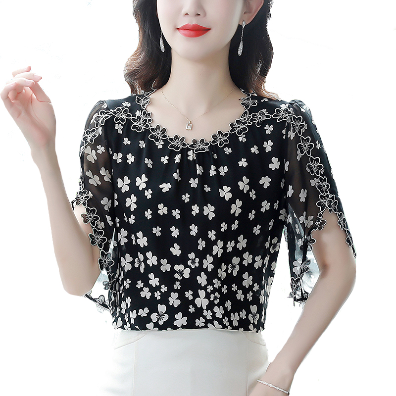 Embroidery On Shirt - M-4XL Flying Sleeve Embroidered Tops 2023