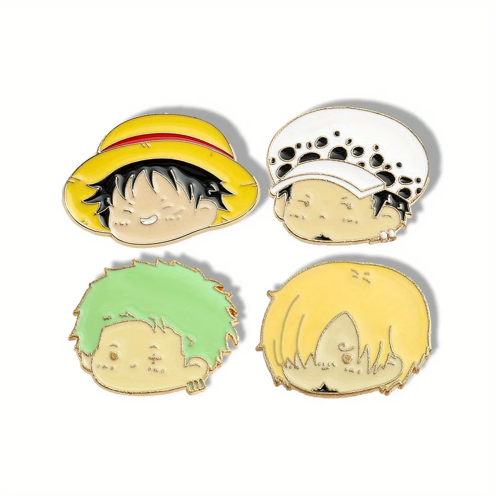 Embroidery Wallpaper - 4 Pcs Anime Character Brooch Simple