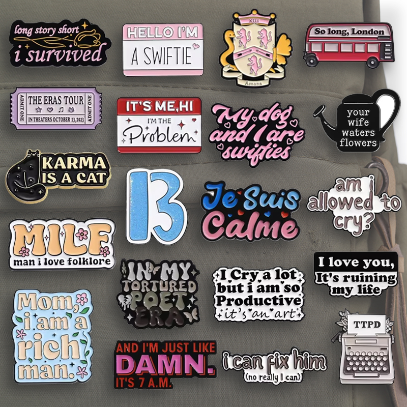 Embroidery House - Romantic Song Lyrics Enamel Pins Female