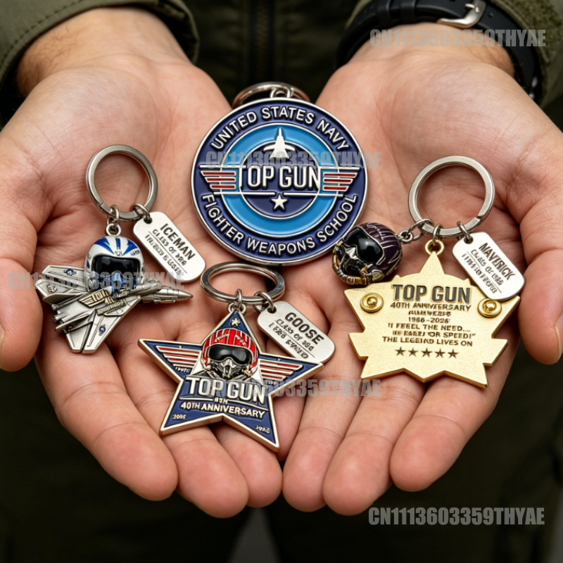 Embroidery House - In Stock-Top Gun 40th Anniversary Keychain