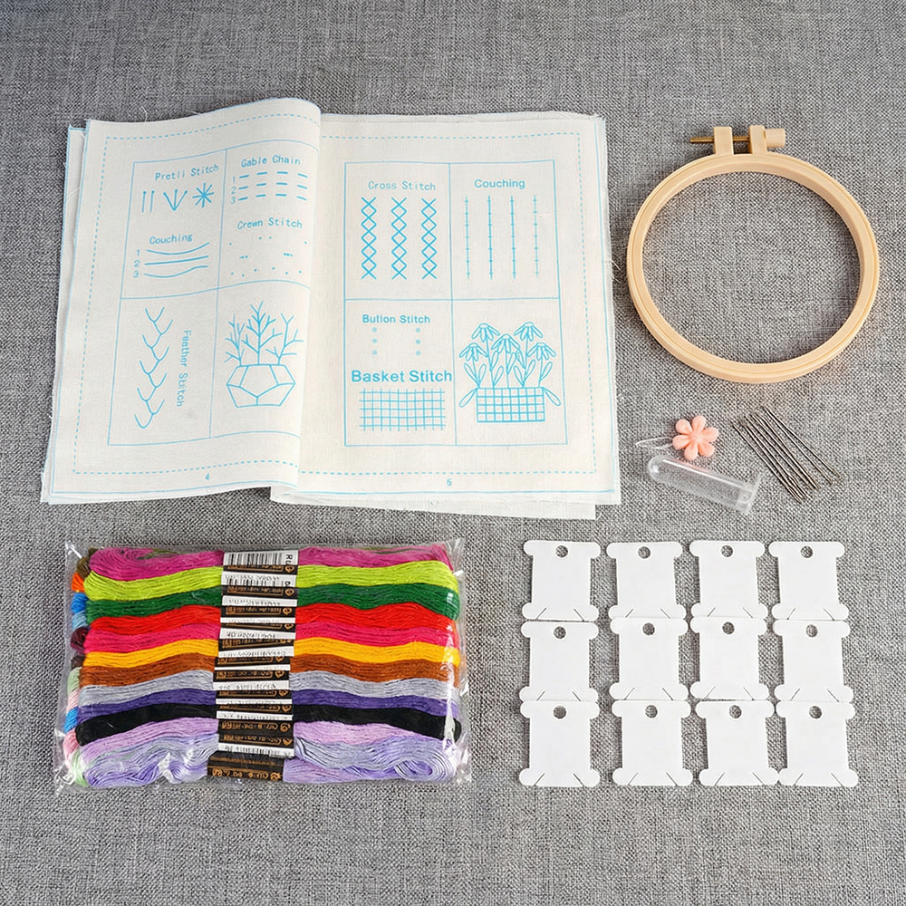 Embroidery Guide Book - Hand-Embroidery Books Starter Kit Set For