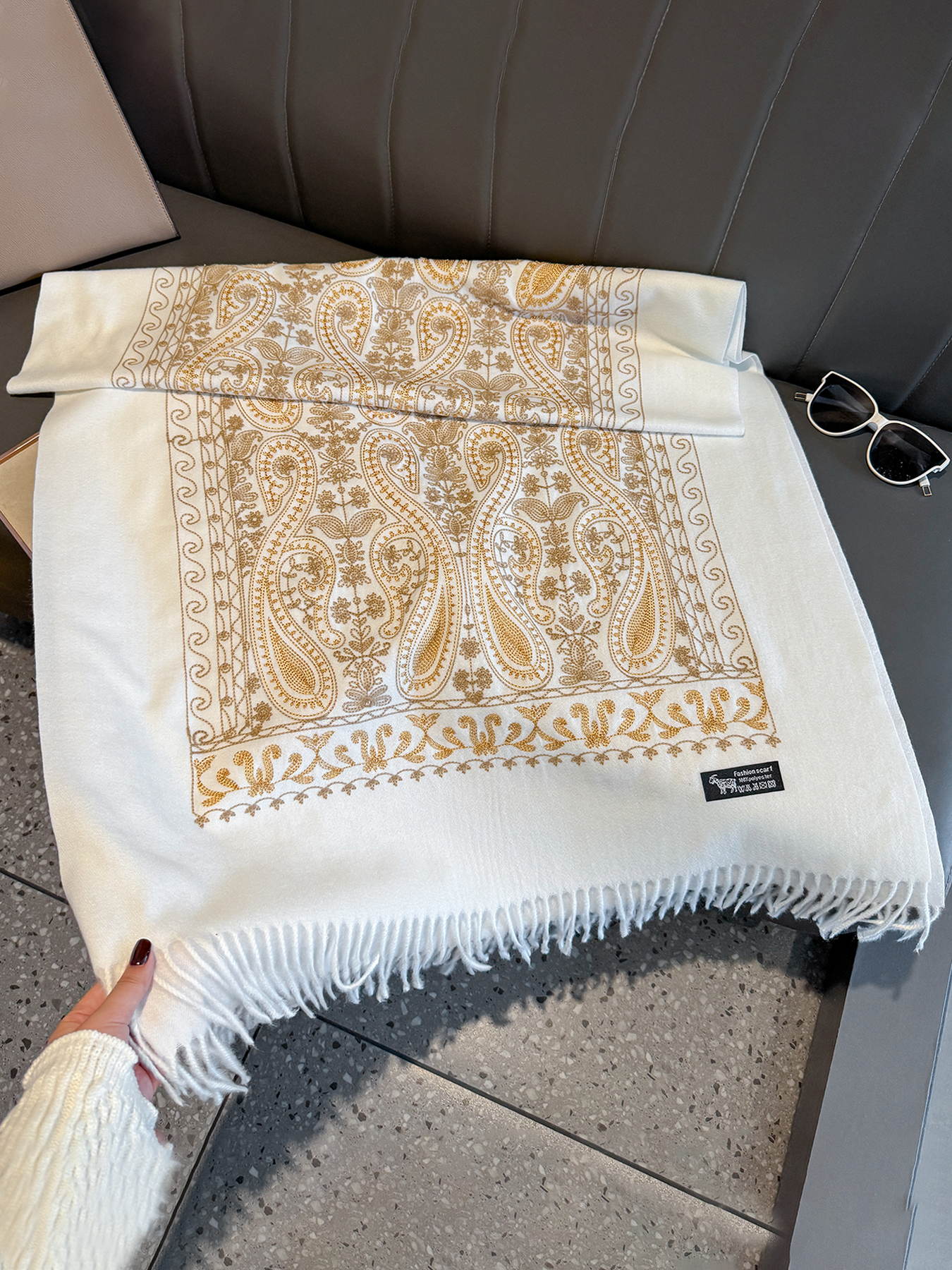 Luxury Thick Warm Paisley Pash - Embroidery Pashmina ulasan dan harga