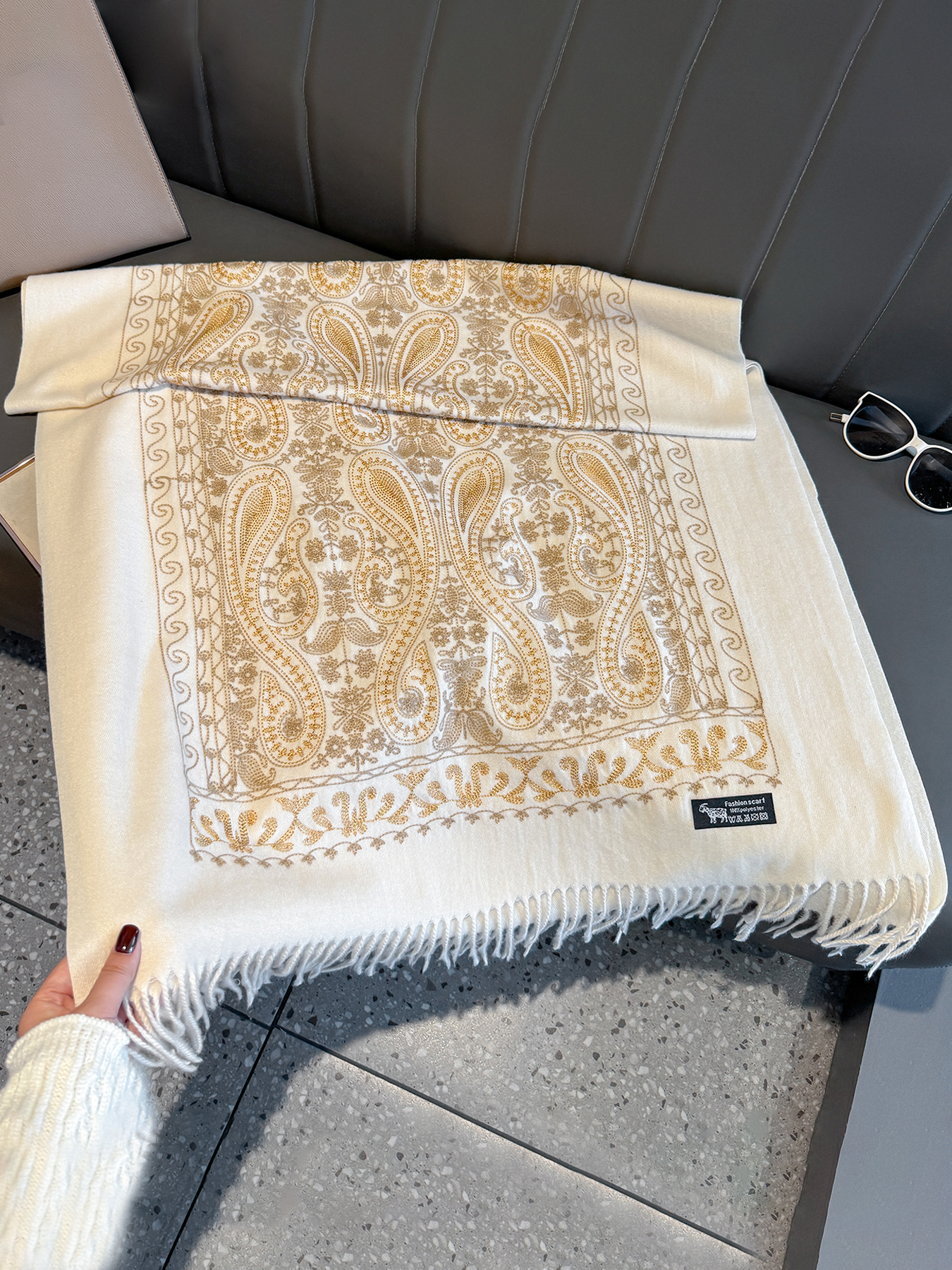 Luxury Thick Warm Paisley Pash - Embroidery Pashmina ulasan dan harga