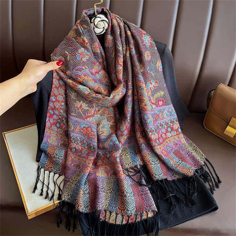 Luxury Embroidery Cashmere Win - Embroidery Pashmina ulasan dan harga