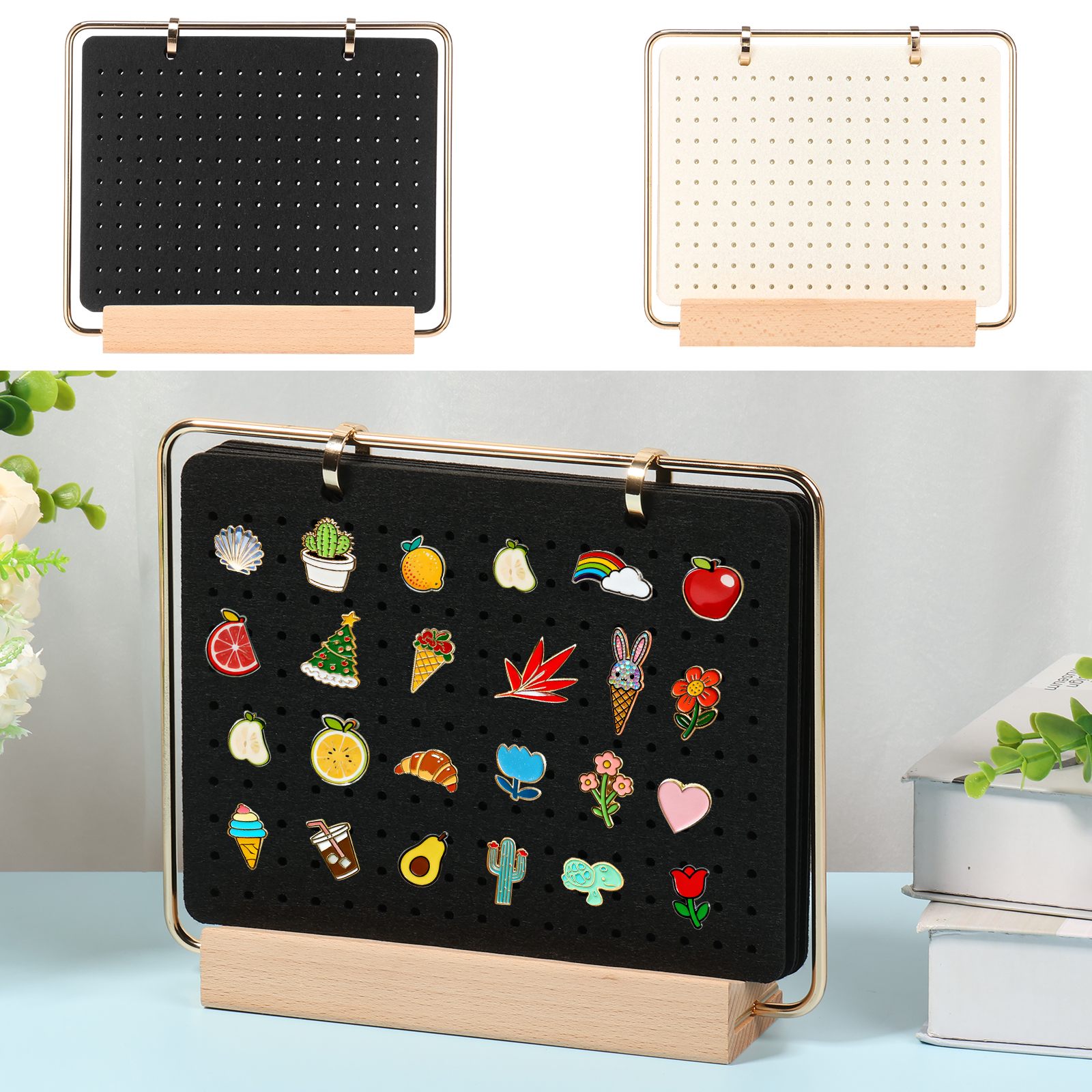 Badge Brooch Storage Rack Wood - Embroidery House ulasan dan harga
