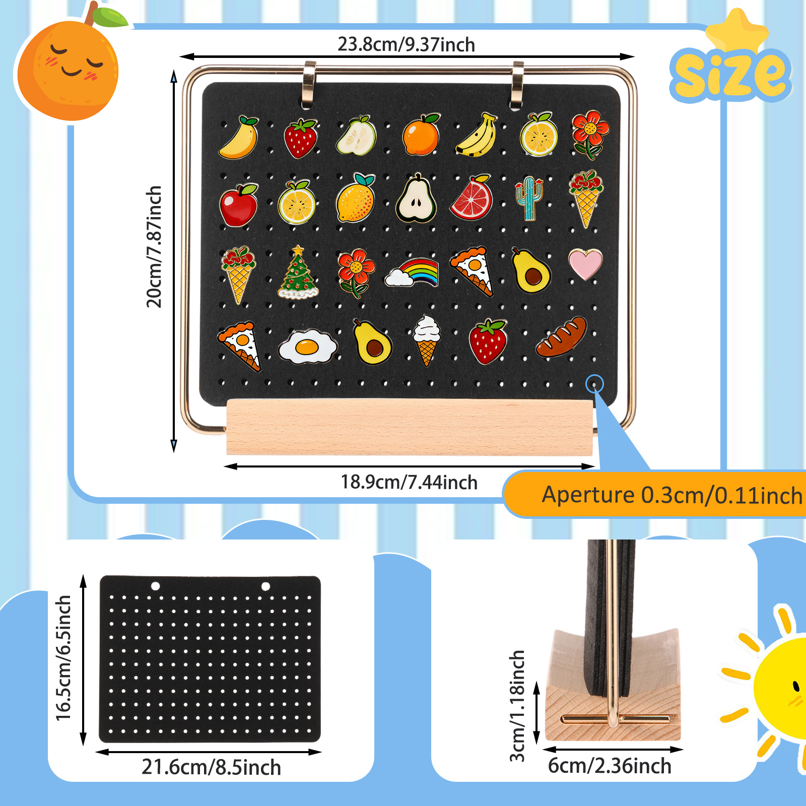 Badge Brooch Storage Rack Wood - Embroidery House ulasan dan harga