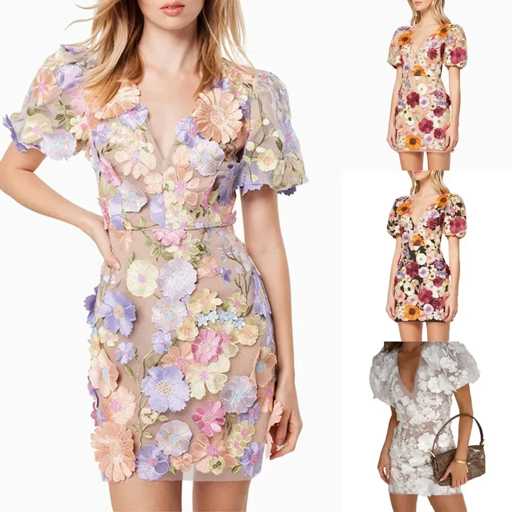 Sexy Embroidered V-neck Flower - Embroidery Zara ulasan dan harga