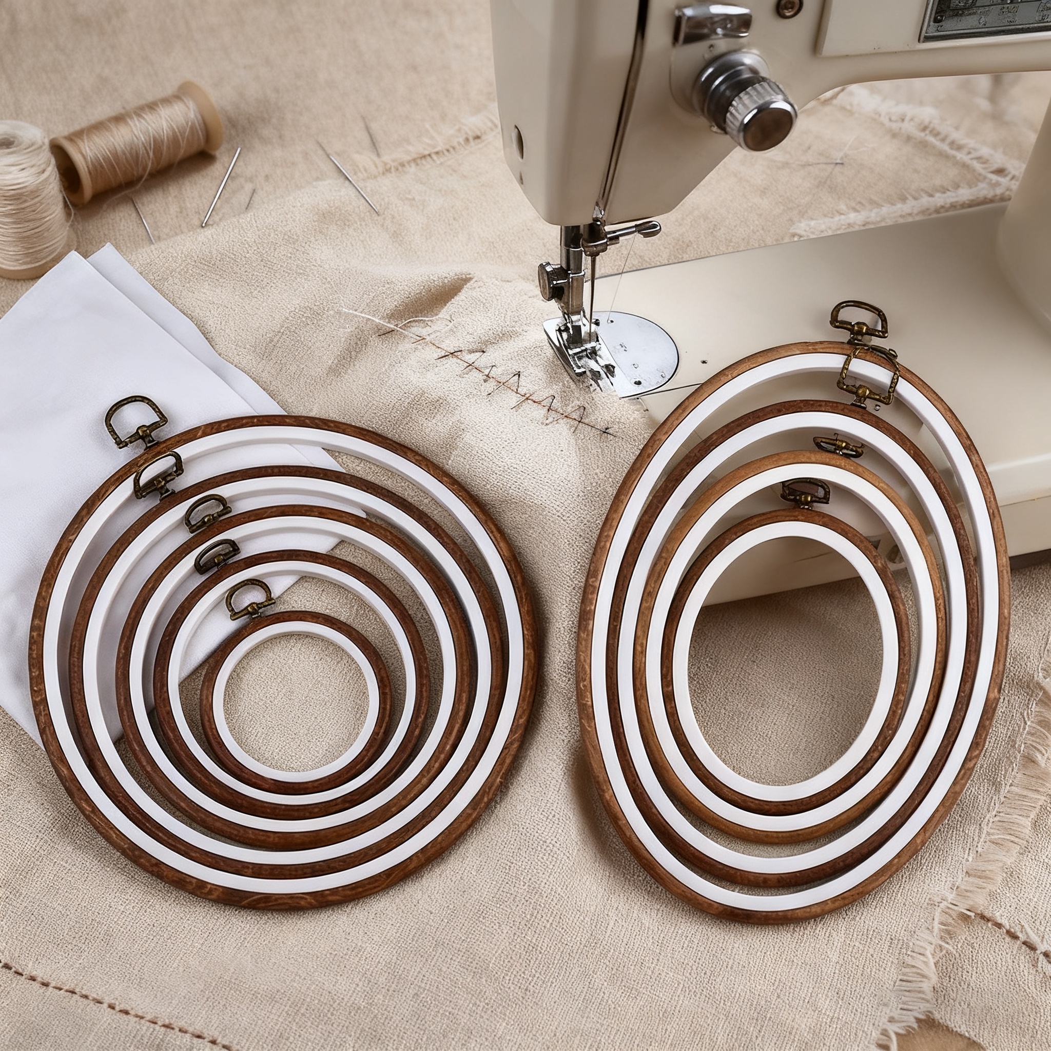 10PCS Sewing Tool Round Oval I - Embroidery Hoop Plastic ulasan dan harga