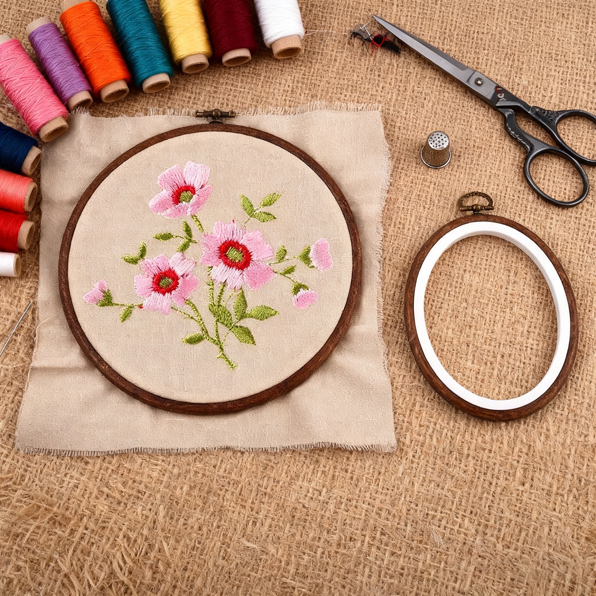 10PCS Sewing Tool Round Oval I - Embroidery Hoop Plastic ulasan dan harga