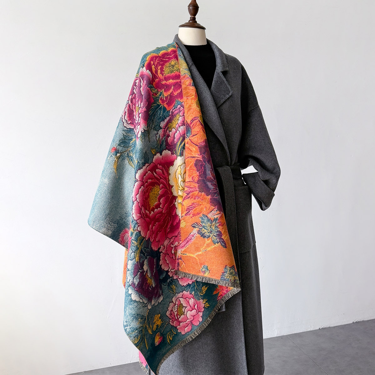 Warm Cashmere Scarf Women Shaw - Embroidery Pashmina ulasan dan harga