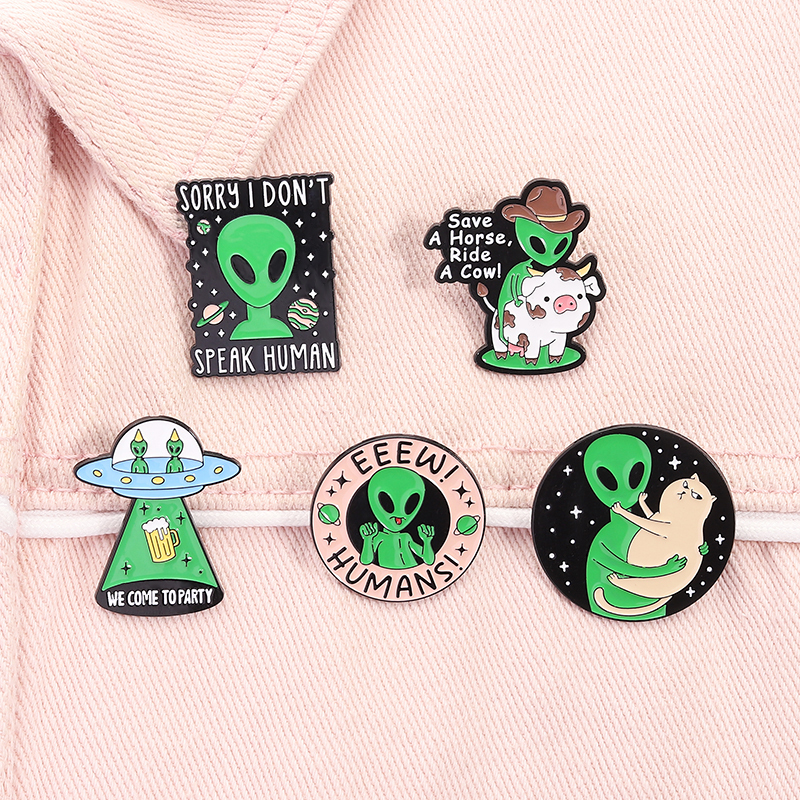 UFO We Come To Party Enamel Pi - Embroidery House ulasan dan harga