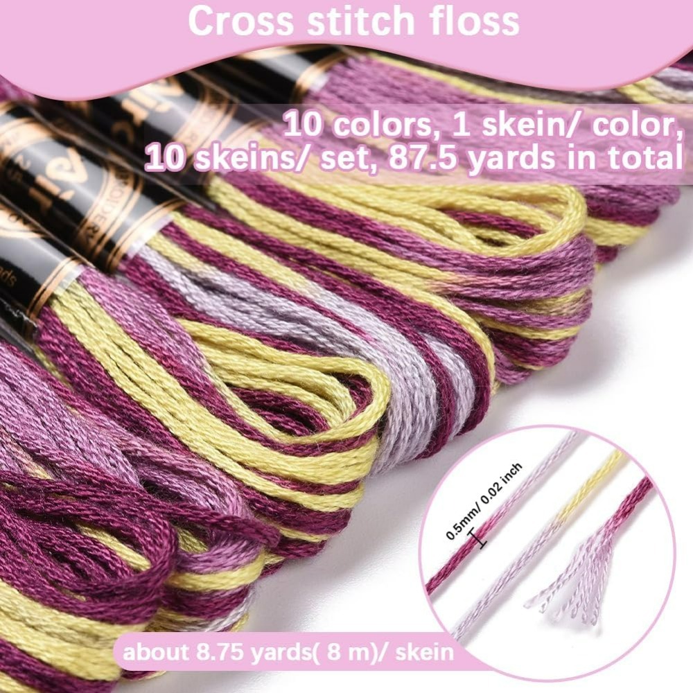 6 Strands Purple Variegated Em - Embroidery Thread ulasan dan harga