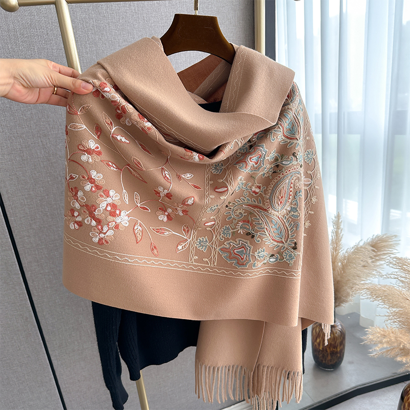 New Luxury Design Winter Embro - Embroidery Pashmina ulasan dan harga