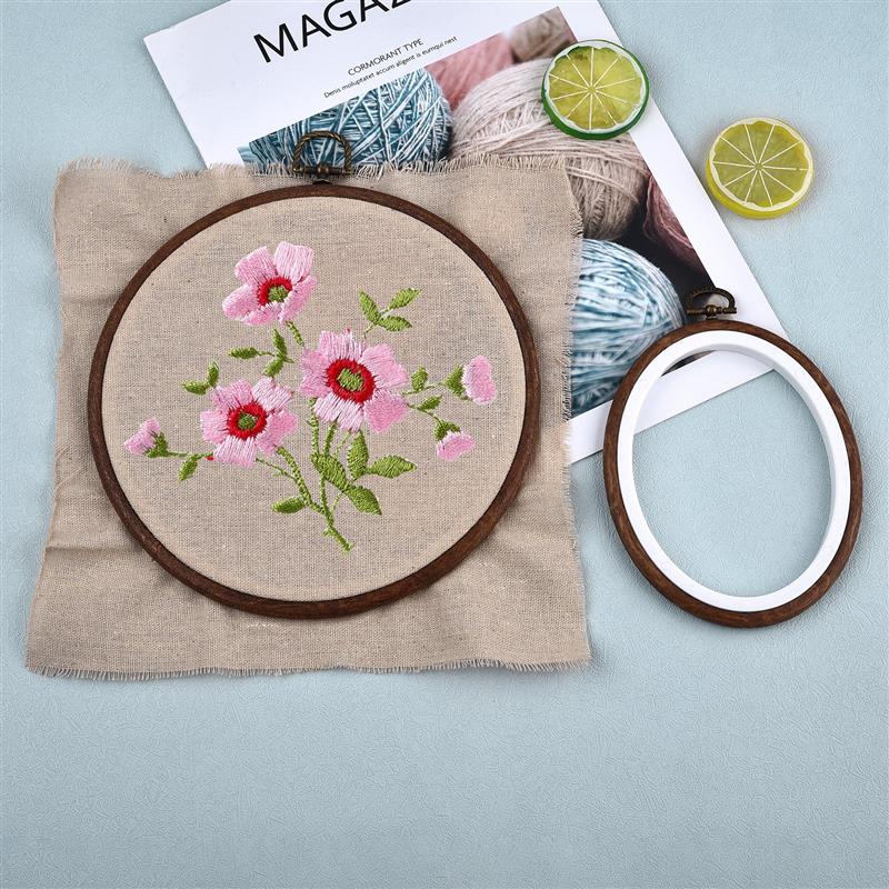 Sewing Tool Round Oval Wooden  - Embroidery Hoop Plastic ulasan dan harga