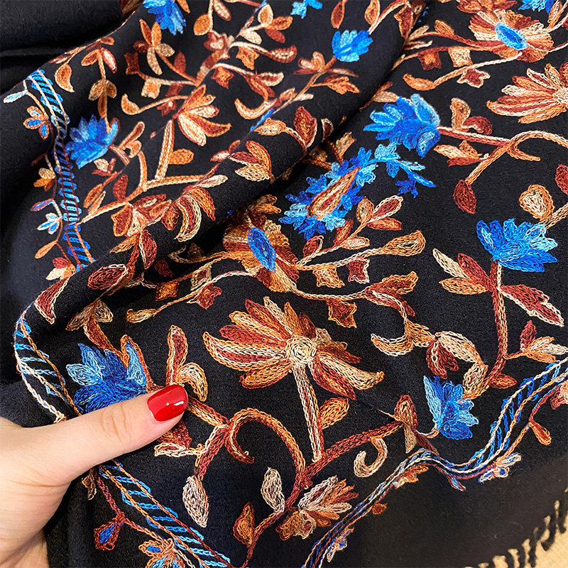 New Luxury Design Winter Embro - Embroidery Pashmina ulasan dan harga