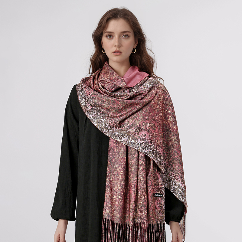Luxury Paisley Pashmina Shawl  - Embroidery Pashmina ulasan dan harga