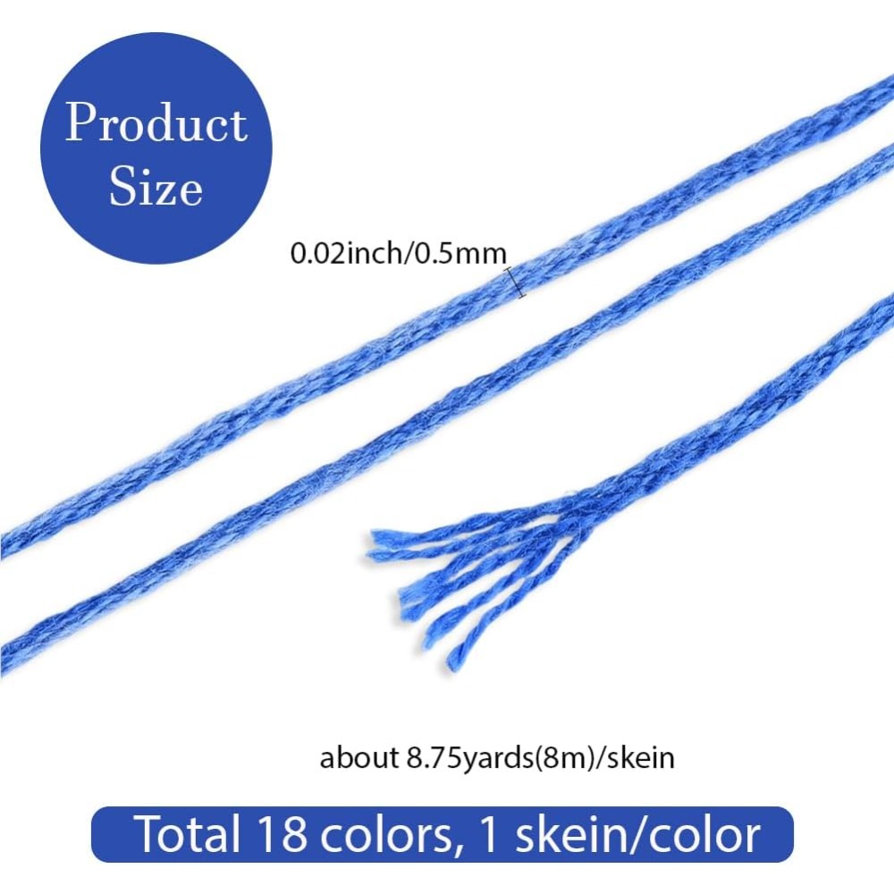 18 Skeins 6 Strands Colorful V - Embroidery Thread ulasan dan harga