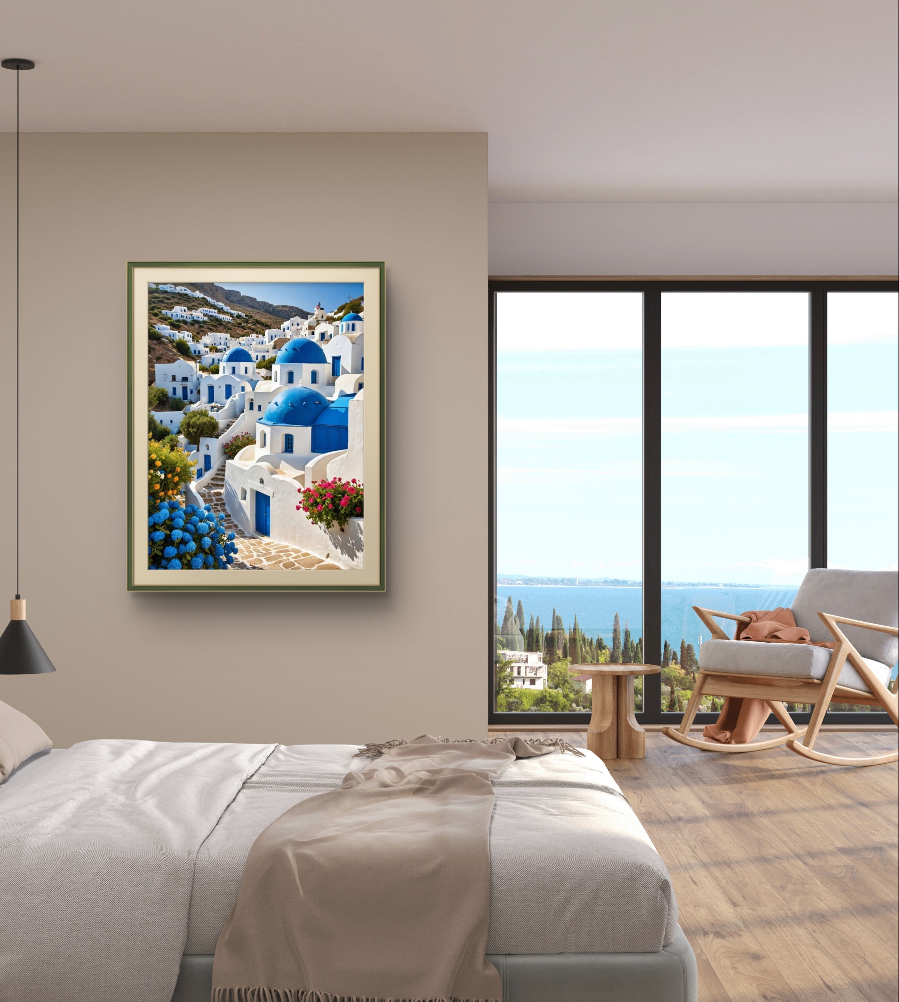 1pc frameless Aegean Sea Blue  - Embroidery House ulasan dan harga