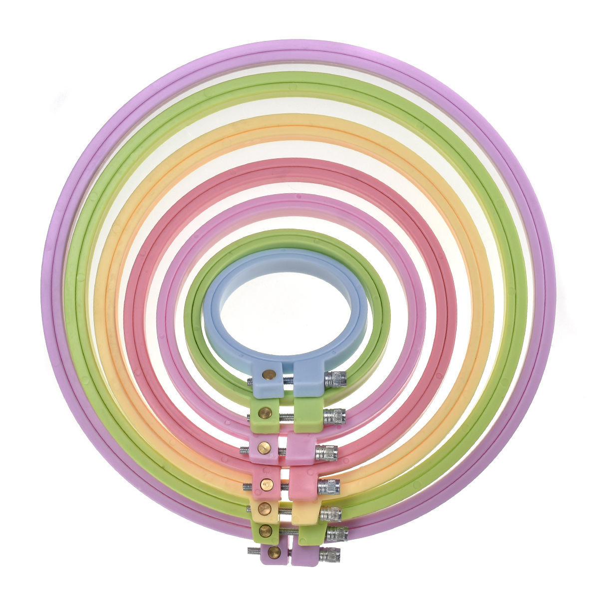 1/7pcs 7-25cm Plastic Embroide - Embroidery Hoop Plastic ulasan dan harga