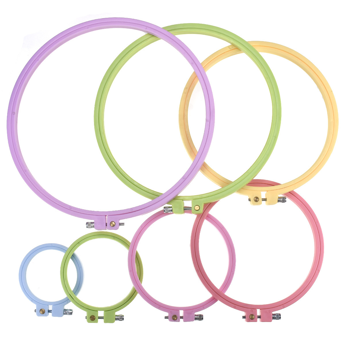 1/7pcs 7-25cm Plastic Embroide - Embroidery Hoop Plastic ulasan dan harga