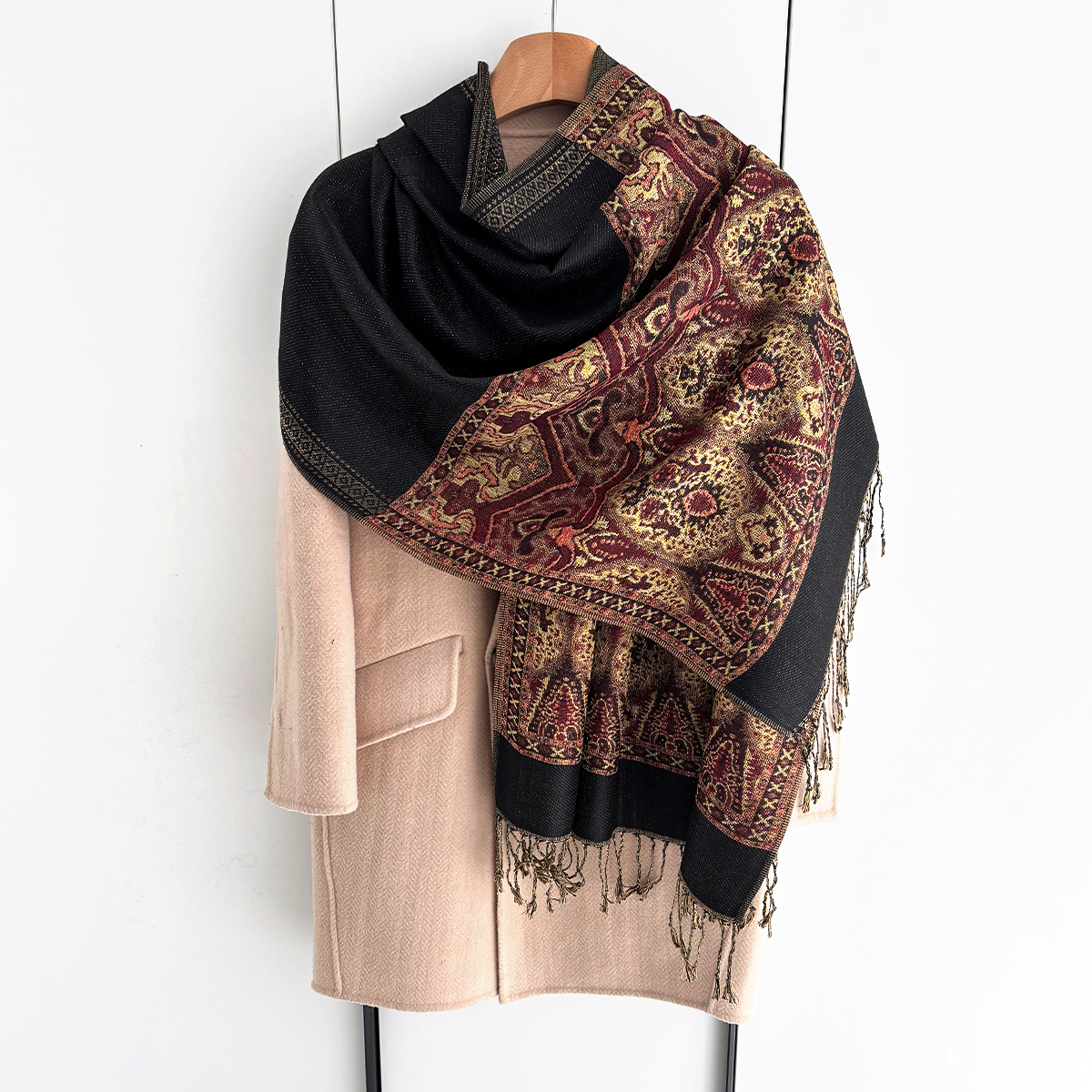 Luxury Scarf For Women Autumn  - Embroidery Pashmina ulasan dan harga