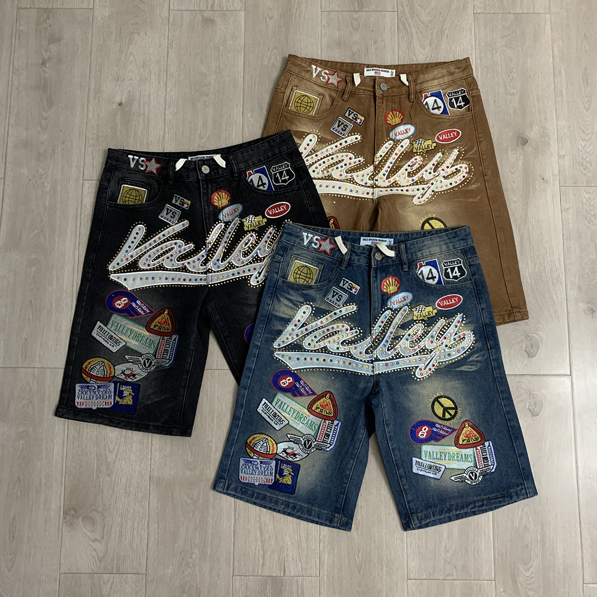 Shinning Diamond Letter Embroi - Embroidery Jeans Sakura ulasan dan harga