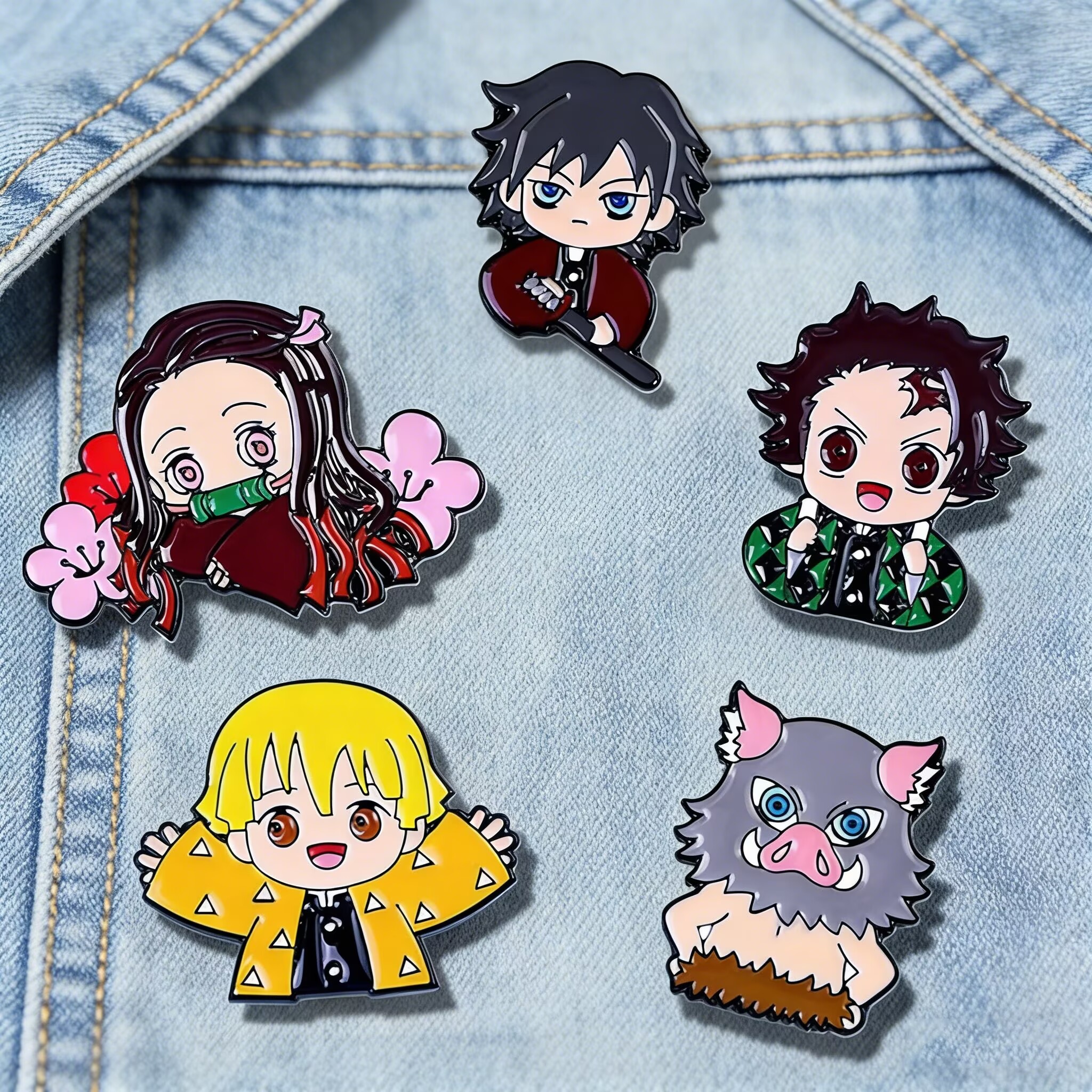 Cute Cartoon Demon Slayer Anim - Embroidery Wallpaper ulasan dan harga