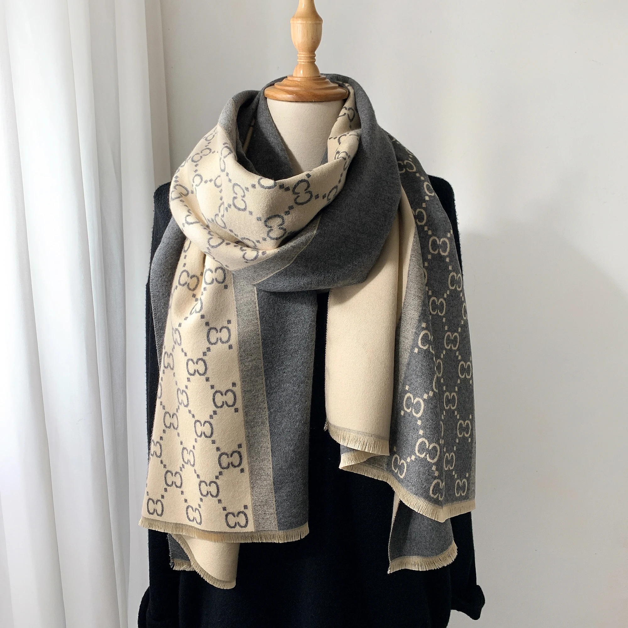 2025 Autumn and Winter New Eur - Embroidery Pashmina ulasan dan harga