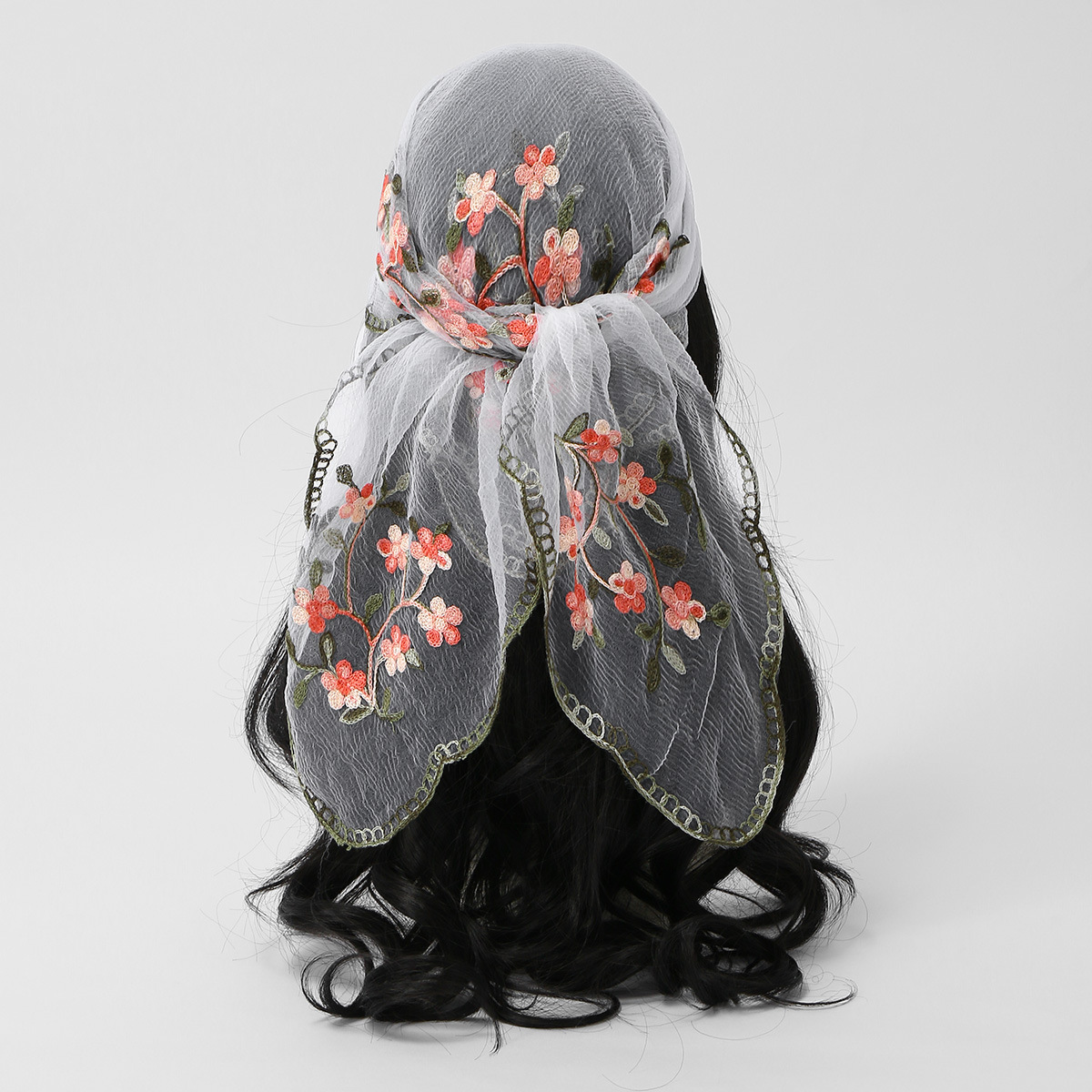Square Scarf Plum Blossom Embr - Embroidery Zara ulasan dan harga