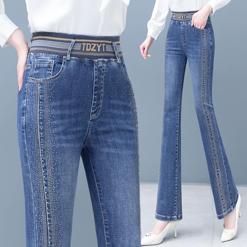 Korean Fashion Simple Elegant  - Embroidery Jeans Sakura ulasan dan harga