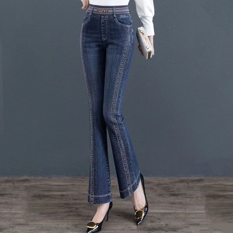 Korean Fashion Simple Elegant  - Embroidery Jeans Sakura ulasan dan harga