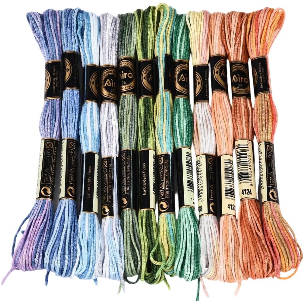 12 Skeins 105 Yards Cross Stit - Embroidery Thread ulasan dan harga