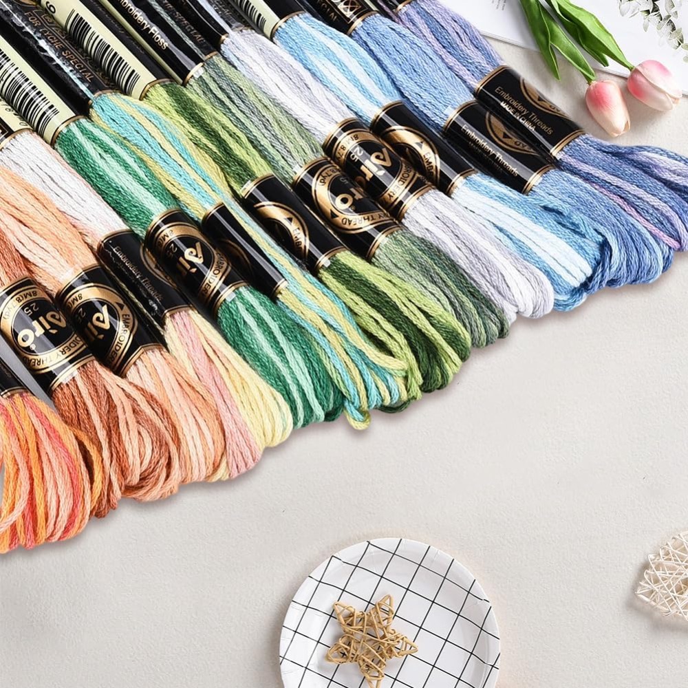 12 Skeins 105 Yards Cross Stit - Embroidery Thread ulasan dan harga