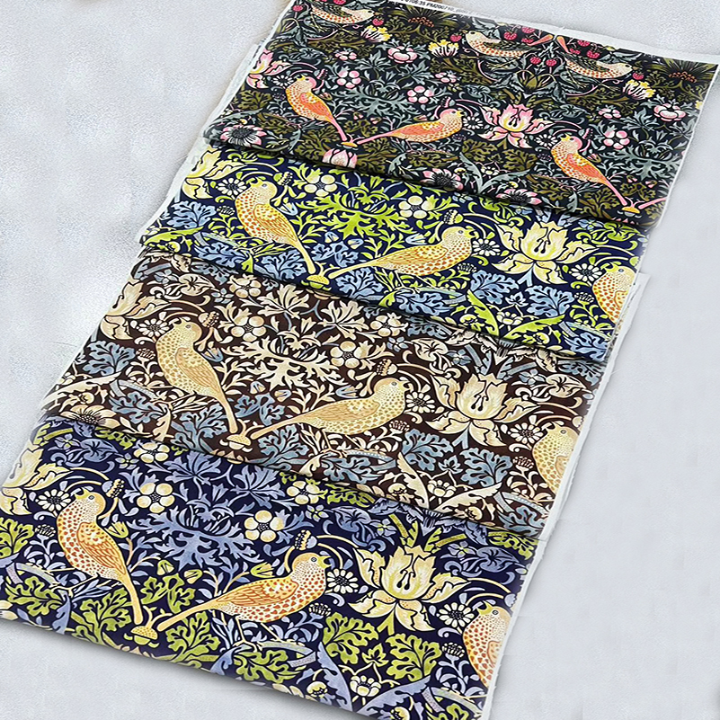 Strawberry Thief Birds William - Embroidery Pashmina ulasan dan harga