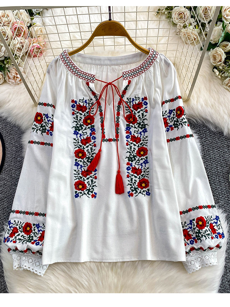 Women's Autumn Bohemian Blouse - Embroidery On Shirt ulasan dan harga