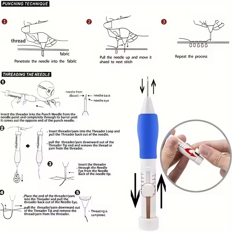 50 Colors Punch Needle Embroid - Embroidery Guide Book ulasan dan harga