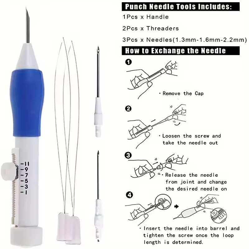 50 Colors Punch Needle Embroid - Embroidery Guide Book ulasan dan harga