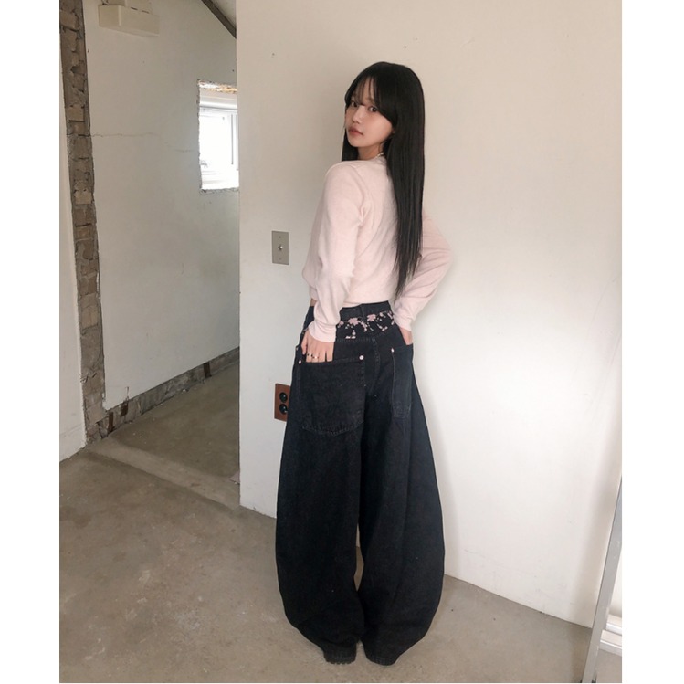 High Waist Sakura Embroidery W - Embroidery Jeans Sakura ulasan dan harga
