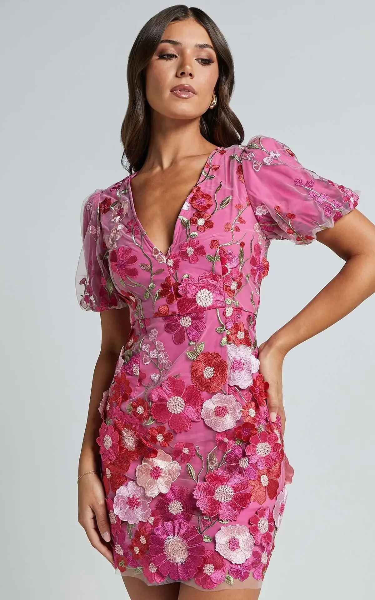Sexy Embroidered V-neck Flower - Embroidery Zara ulasan dan harga