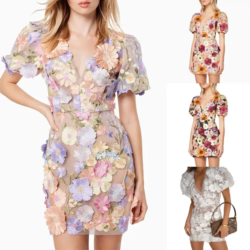 Sexy Embroidered V-neck Flower - Embroidery Zara ulasan dan harga