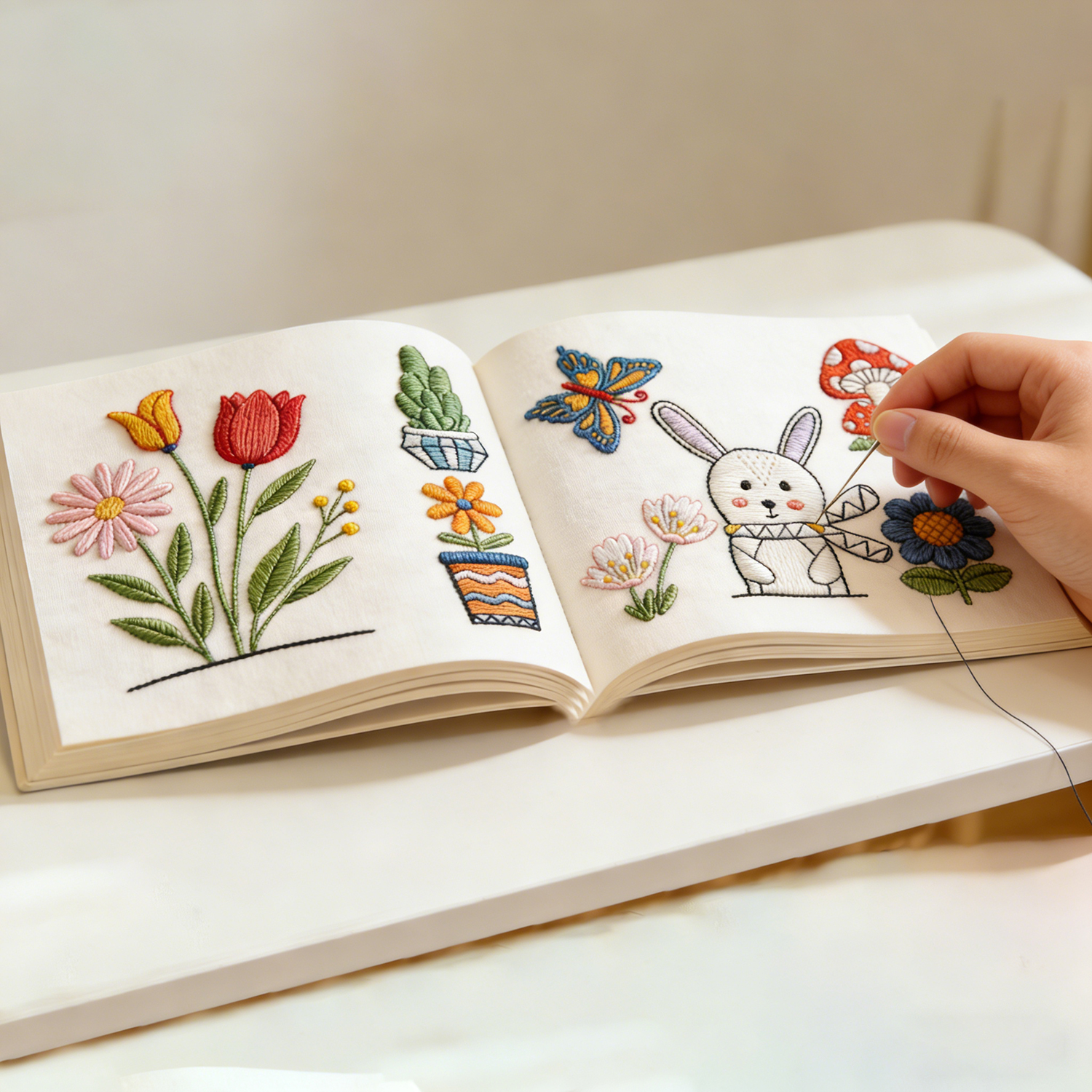 9 Sheets  Embroidery Kit for B - Embroidery Guide Book ulasan dan harga