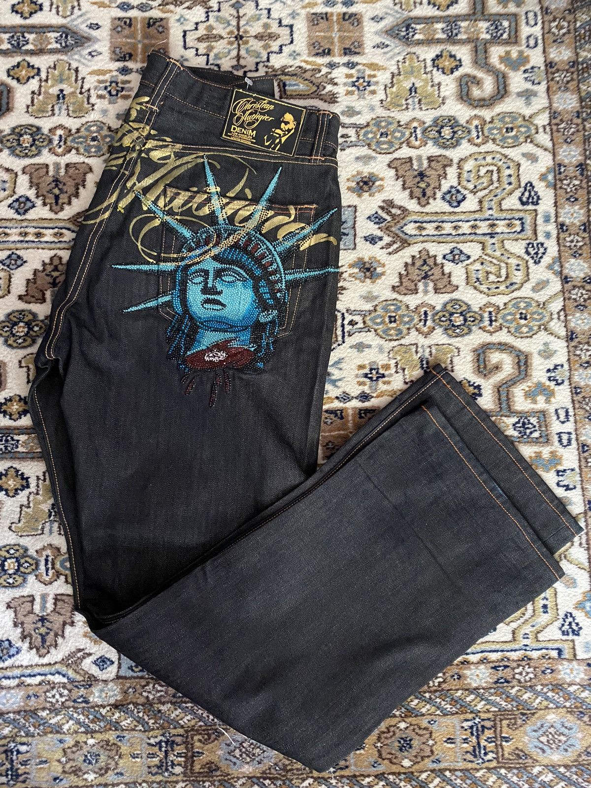 Harajuku Y2k 2000s Women Cloth - Embroidery Jeans Sakura ulasan dan harga
