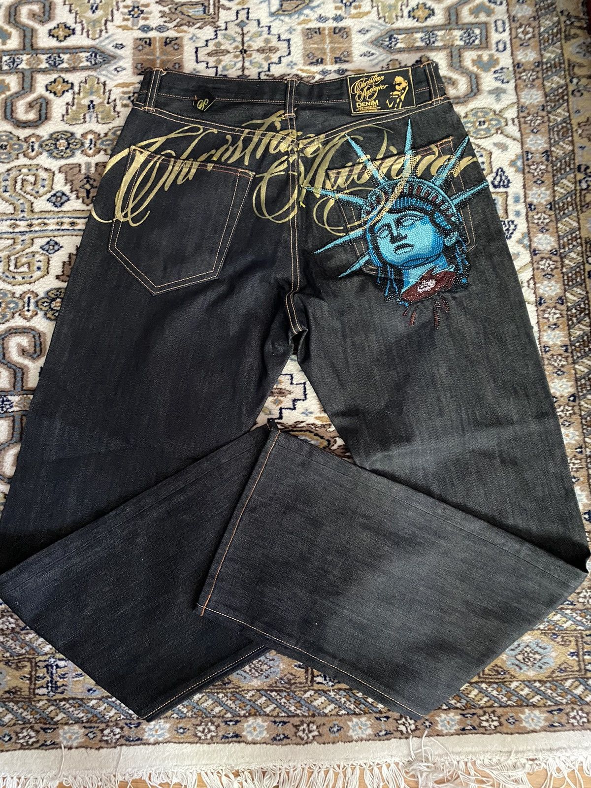 Harajuku Y2k 2000s Women Cloth - Embroidery Jeans Sakura ulasan dan harga