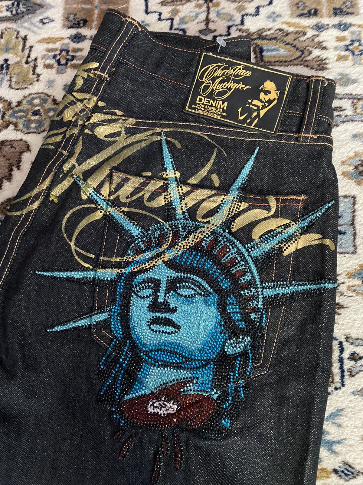 Harajuku Y2k 2000s Women Cloth - Embroidery Jeans Sakura ulasan dan harga