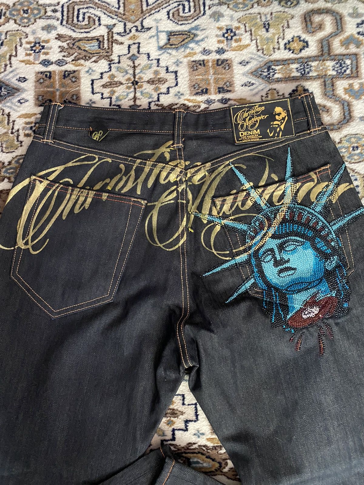 Harajuku Y2k 2000s Women Cloth - Embroidery Jeans Sakura ulasan dan harga