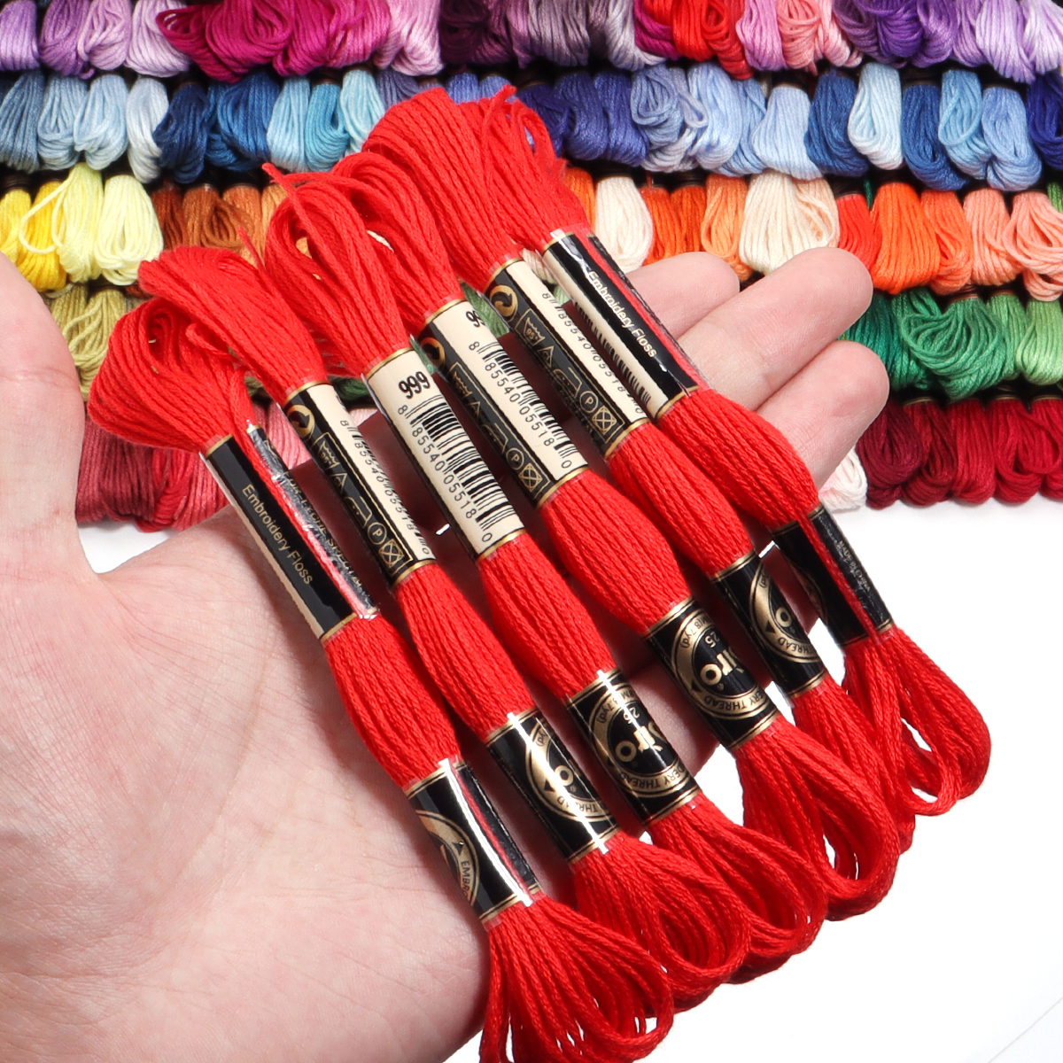 6Pcs/Lot Multicolor Polyester  - Embroidery Thread ulasan dan harga