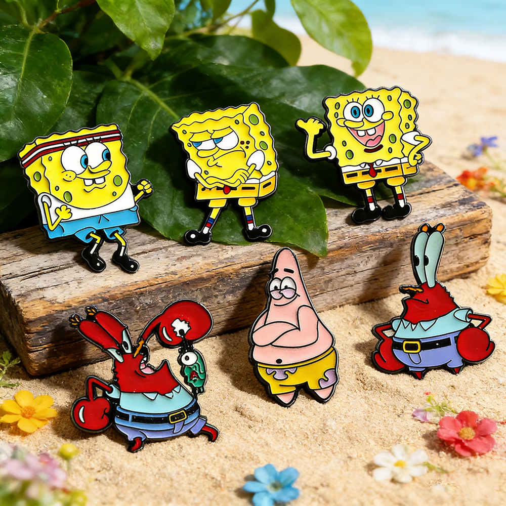 6 Pcs SpongeBob SquarePants An - Embroidery Wallpaper ulasan dan harga