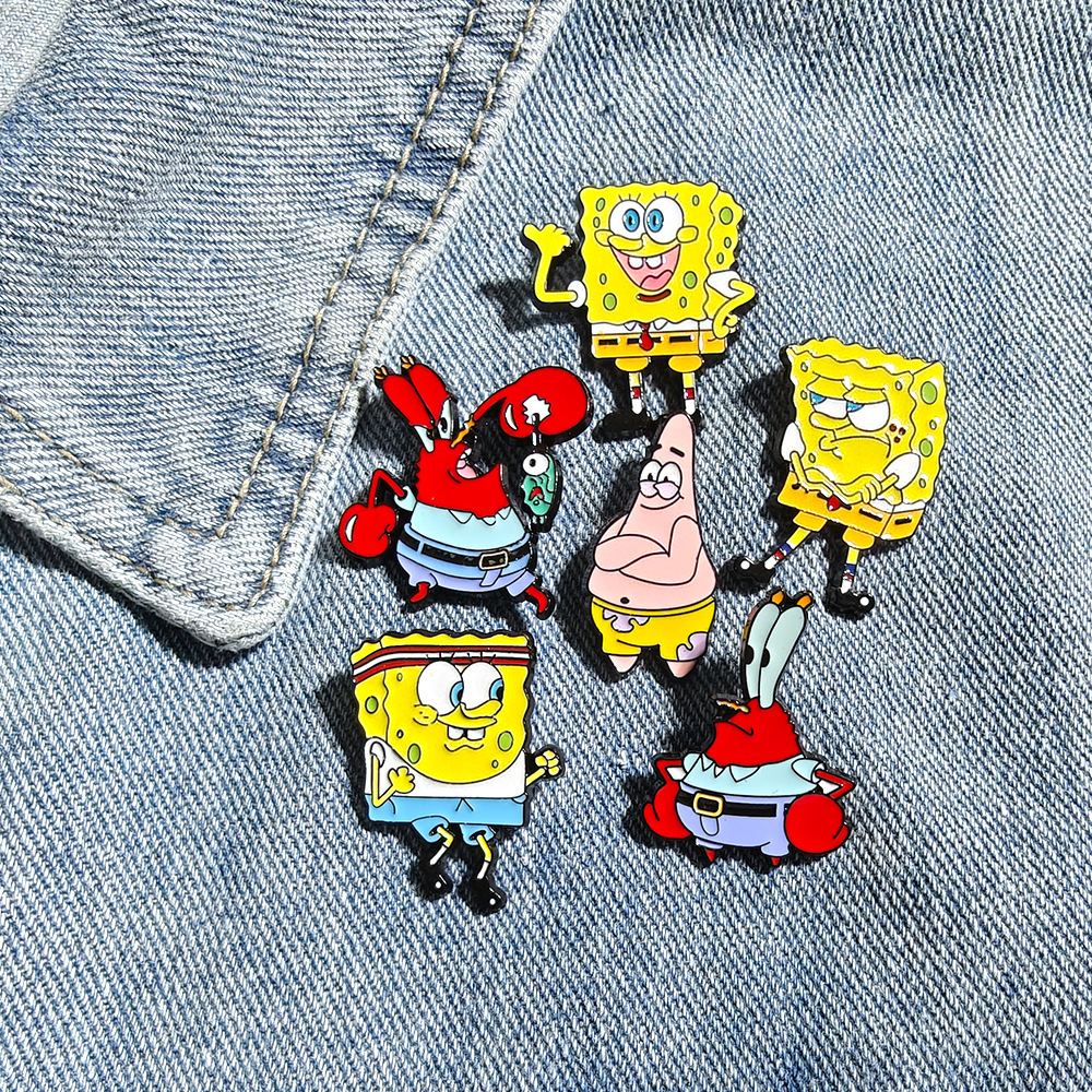 6 Pcs SpongeBob SquarePants An - Embroidery Wallpaper ulasan dan harga