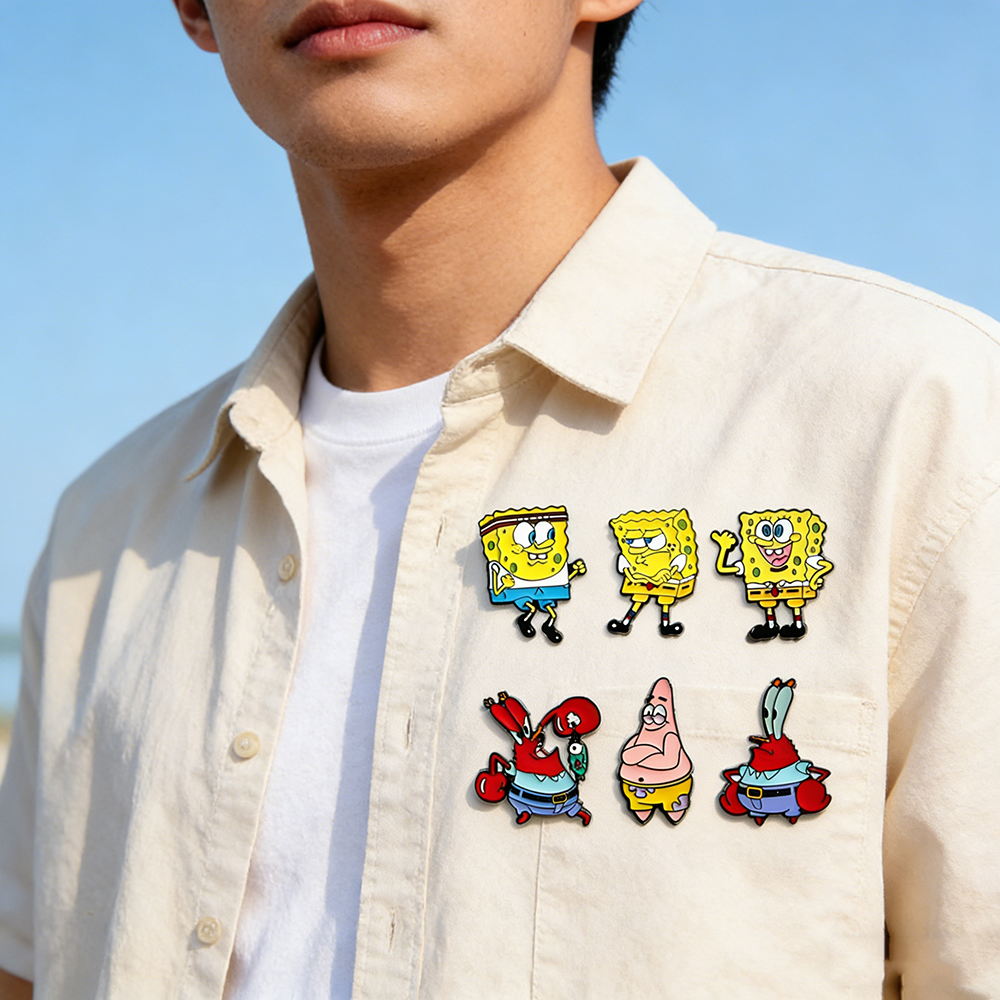 6 Pcs SpongeBob SquarePants An - Embroidery Wallpaper ulasan dan harga